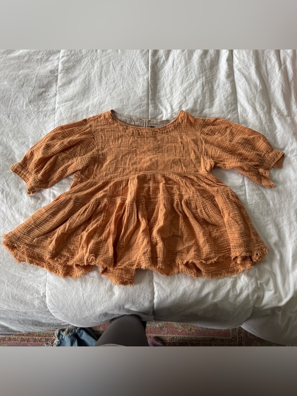 Free People Rust Orange Peasant Tunic